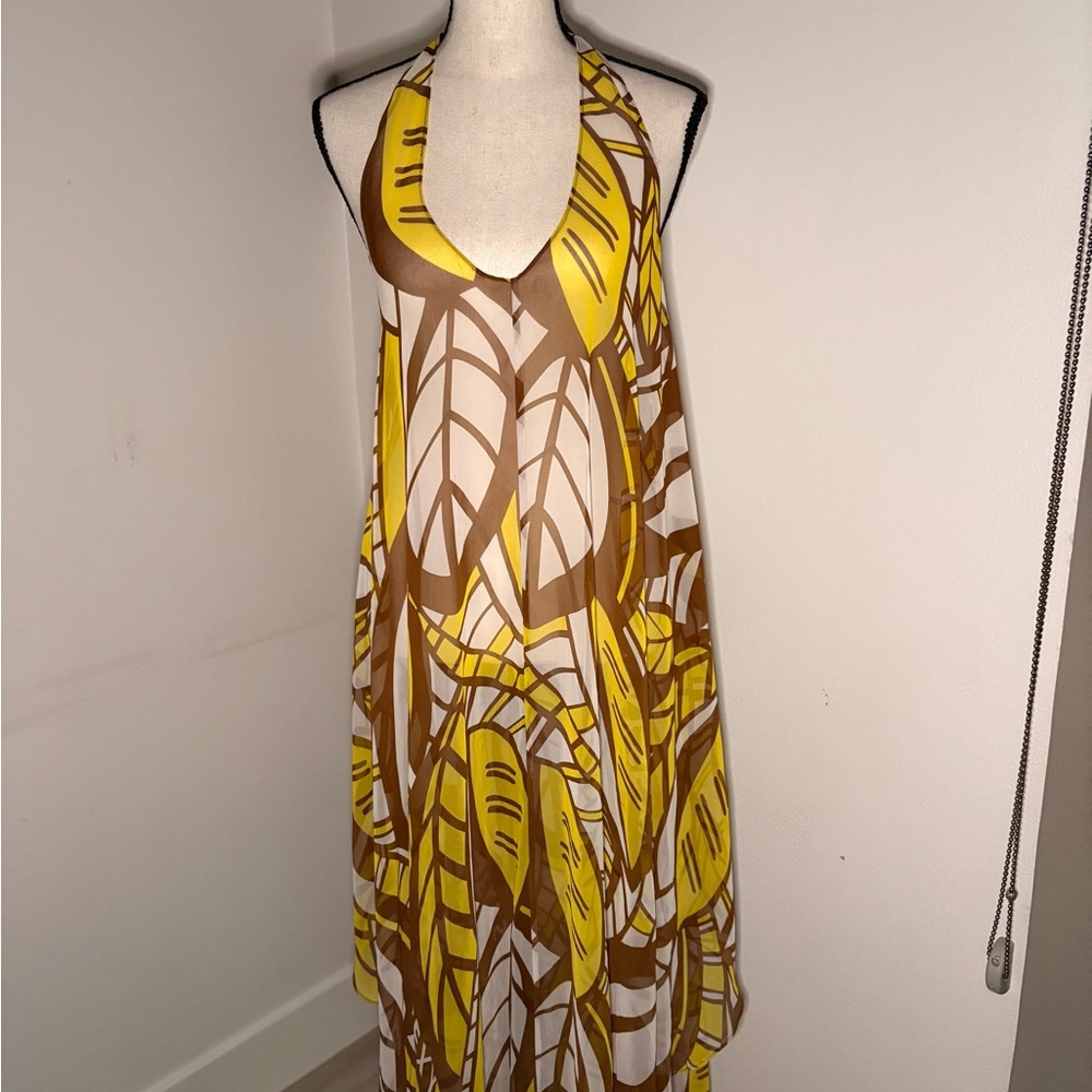 Victoria's Secret Yellow and Brown Swim Coverup